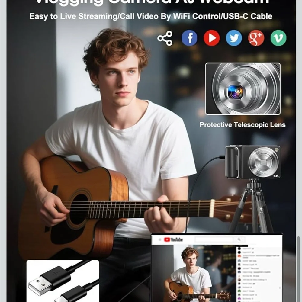 New in Box - Amazon - 5K Digital Camera for Photography